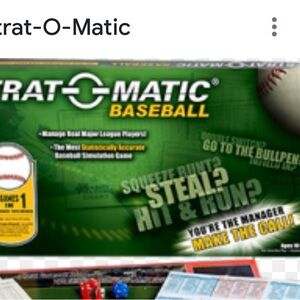 Stratomatic Baseball Game, Board game NEW in Shrinkwrap